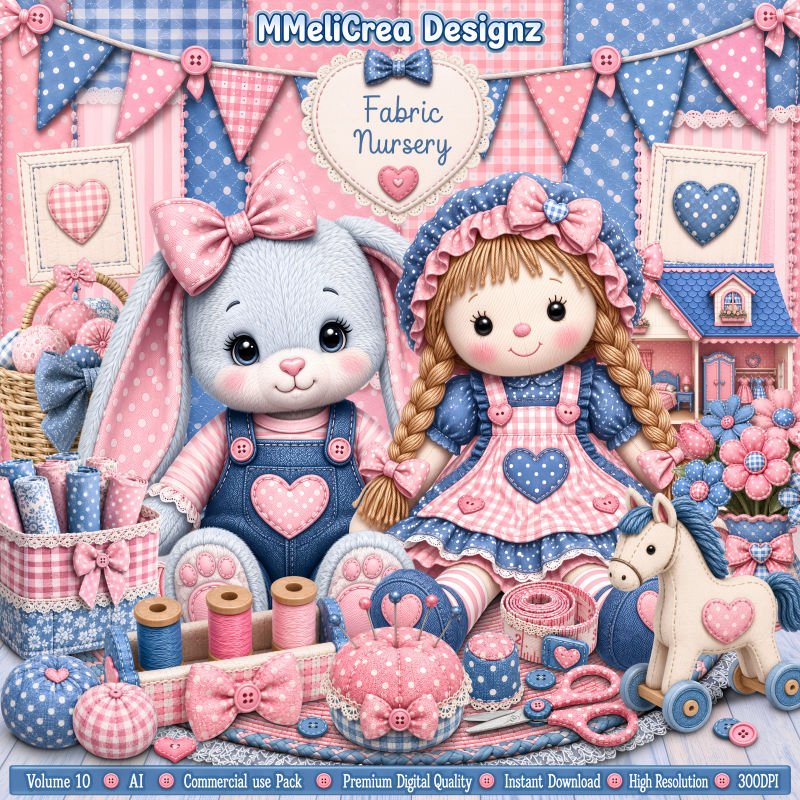 (image for) AI CU - VOL.10 - Fabric Nursery (CU4PU/PNG/PACK)